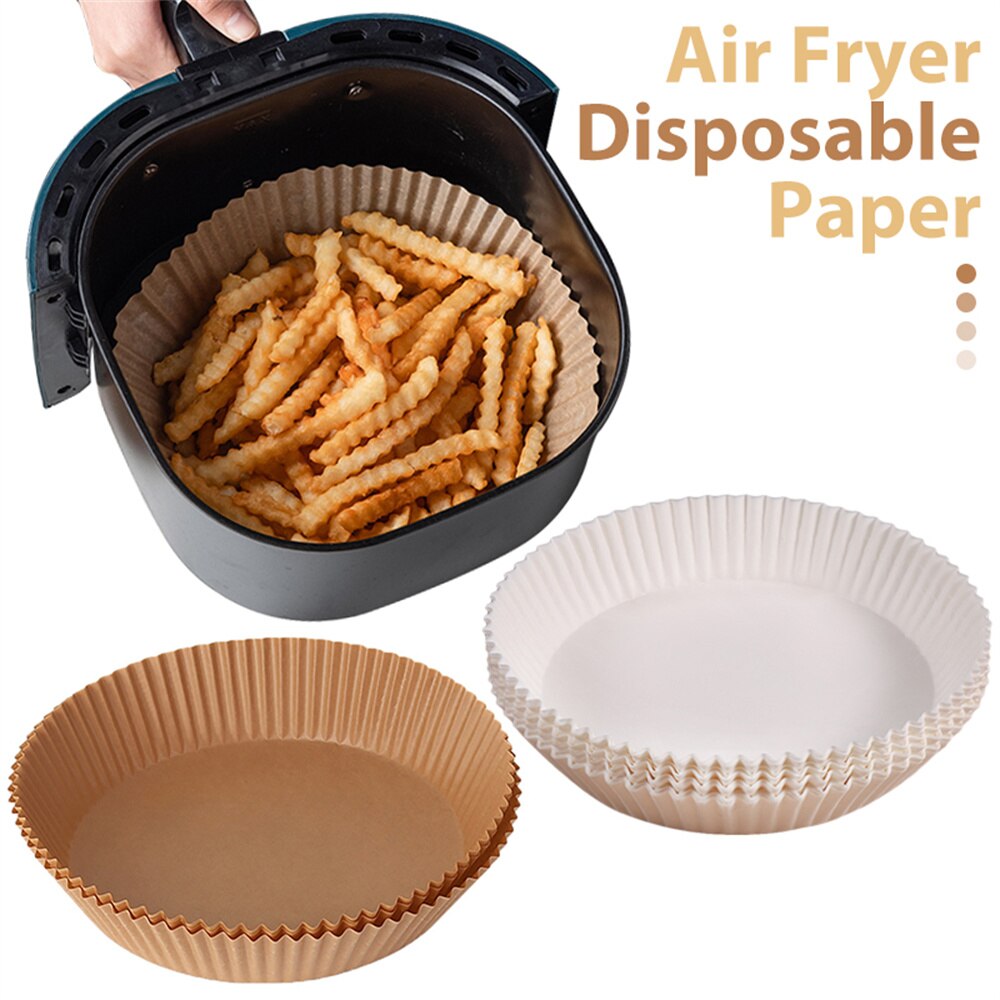 50PCs Air Fryer Disposable Paper Liner Non-stick Disposable Cooking Roasting Baking Parchment Paper Sheets Airfryer Bakpapier